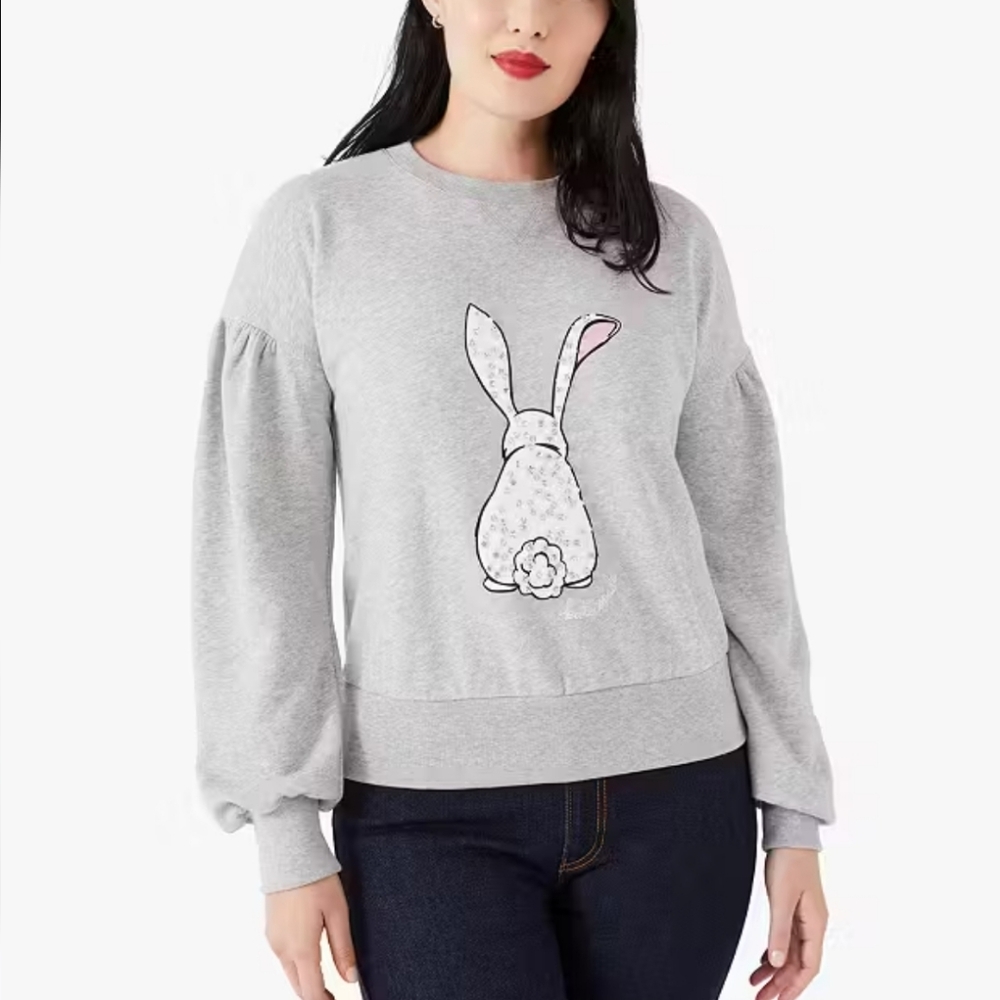 Kate Spade Embellished Bunny Sweatshirt NWT Size Large